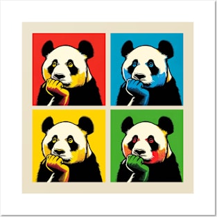 Pop Pensive Panda - Funny Panda Art Posters and Art